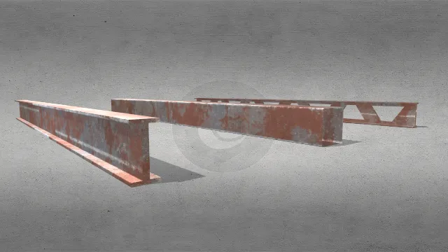 建筑材料支架梁有点锈迹金属柱