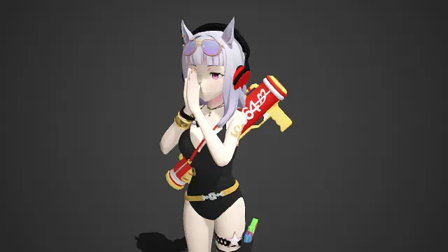 二次元  兽耳  少女形象  耳机  连体泳装  星形装饰  时尚与休闲  武器  