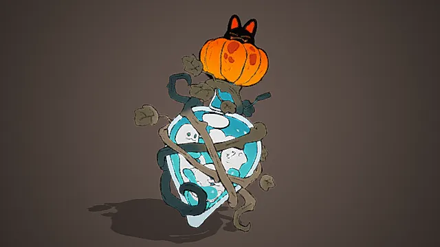 万圣节南瓜灵瓶模型