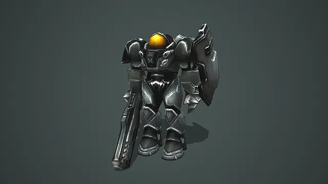 科幻人族重型机甲火蝠战士 3D 模型 星际题材作战单位素材