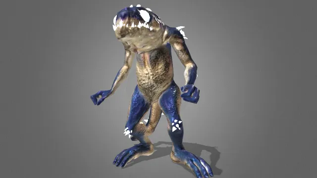 恐怖青蛙怪物游戏角色拟人动画