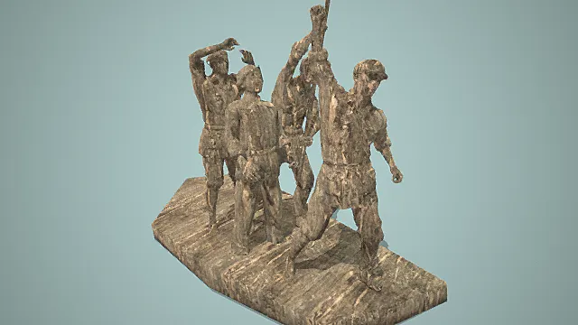 中式  雕像  红军雕像鼓舞3D模型