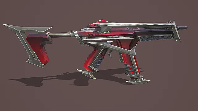 暗黑魔纹风红银尖刺步枪3D模型