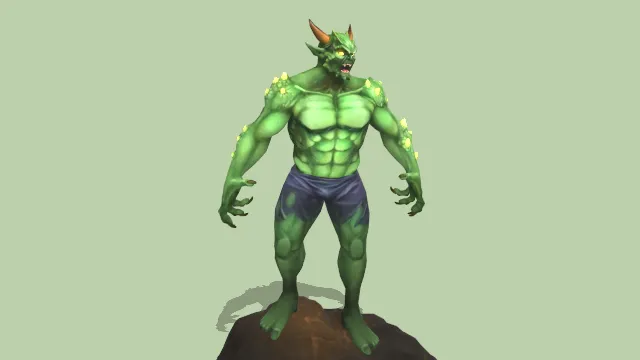 终极绿色哥布林怪兽模型角色