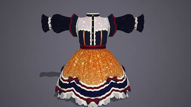 白雪公主主题洛丽塔裙模型