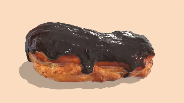 扫描器扫描烘焙巧克力面包甜点食物