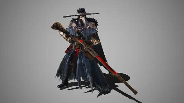 暗黑  哥特风  枪手  鸦嘴帽  长袍  骷髅装饰  颓废且诡秘  长枪  