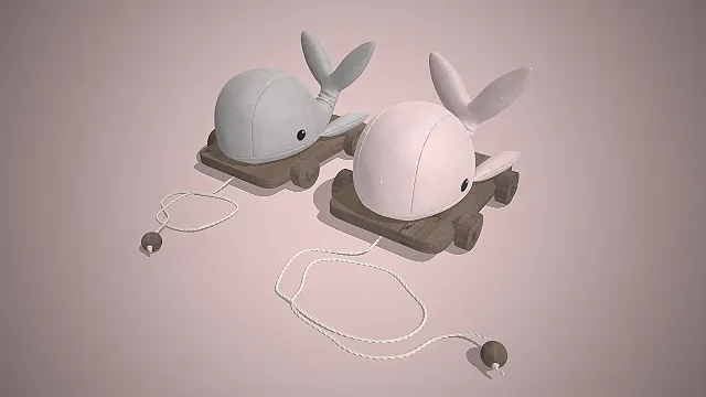 鲸鱼造型  拖拉玩具  棉麻布艺玩偶  婴幼儿益智玩具