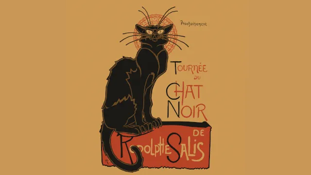 卡通风格化唱歌的黑猫动画