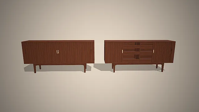 实木餐边柜  家具模型  现代软装  自然木纹肌理