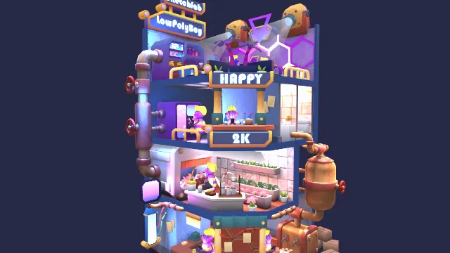 建筑蜜蜂俱乐部场景房屋