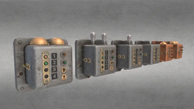 破旧复古工业控制面板工程机器