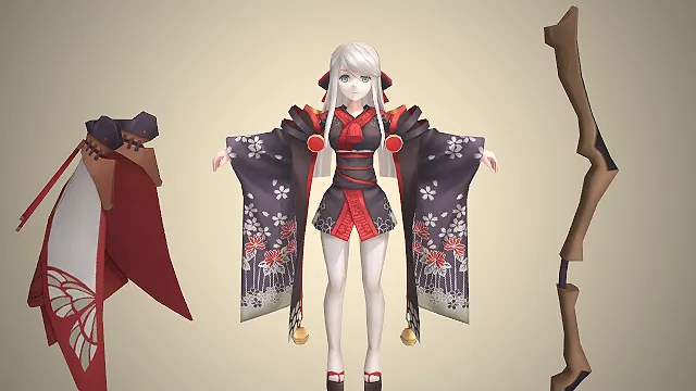 日式和风  妖系古风  樱花纹样  和风长弓