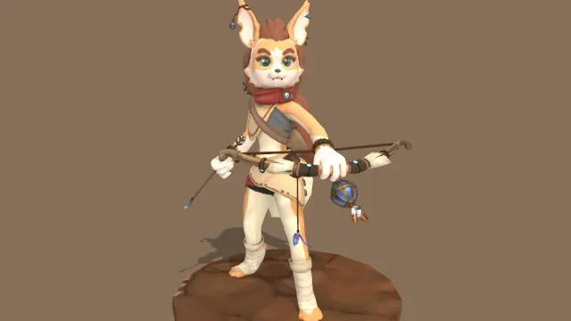 凯拉弓箭手沙漠狐狸拟人角色动画