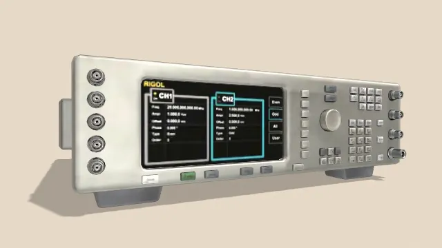 一台RIGOL品牌的简化射频发生器信号发生器3D模型