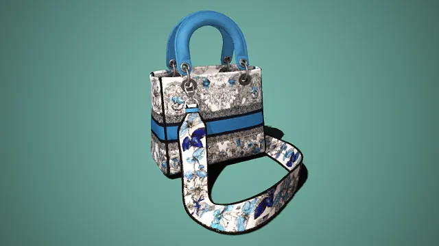 Christian Dior  花卉  手提包  蓝白主色调  皮质  复古印花  