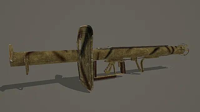 复古粗糙风锈蚀木质火箭发射器3D模型