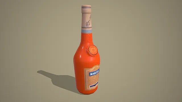 马爹利红瓶干邑白兰地 3D 低多边形洋酒模型