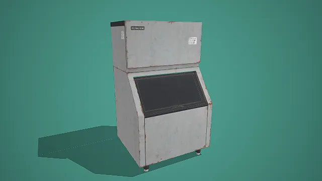 卡通风格复古做旧立式商用制冰机装饰道具