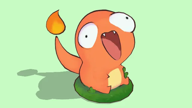 可爱卡通风格化小火龙角色