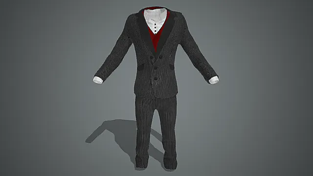 暗黑绅士条纹礼服模型