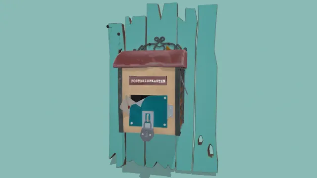 卡通风格化邮箱模型道具