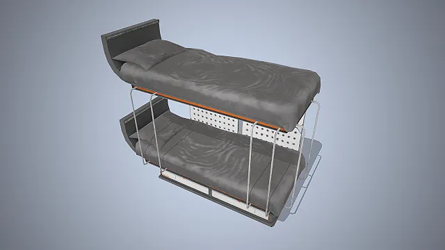 科幻风格  上下铺  太空舱感  功能性家具  工业风