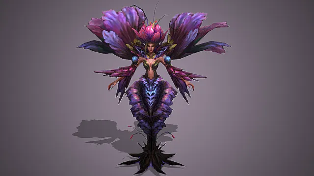 妖界迷花妖谷幻紫花妖女皇模型