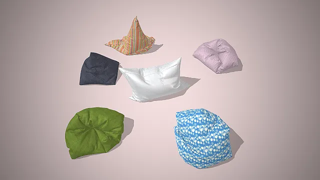 懒人豆袋沙发  家居模型  休闲家具  棉麻质感