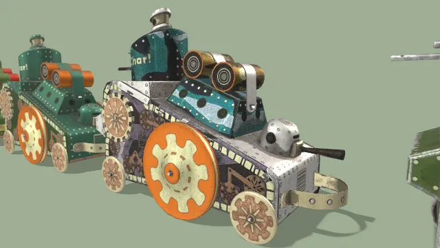 1920年代铁罐玩具坦克小孩玩具车辆模型