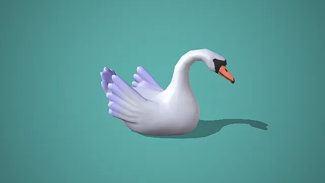 写实白色天鹅动物装饰摆件