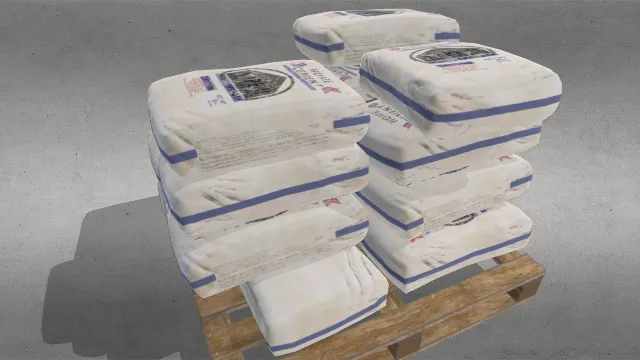 混凝土袋和木架托盘场景道具