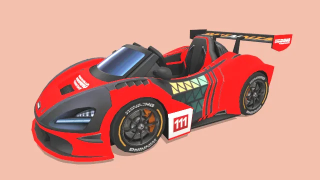 卡通风格迈凯伦720S汽车赛车跑车