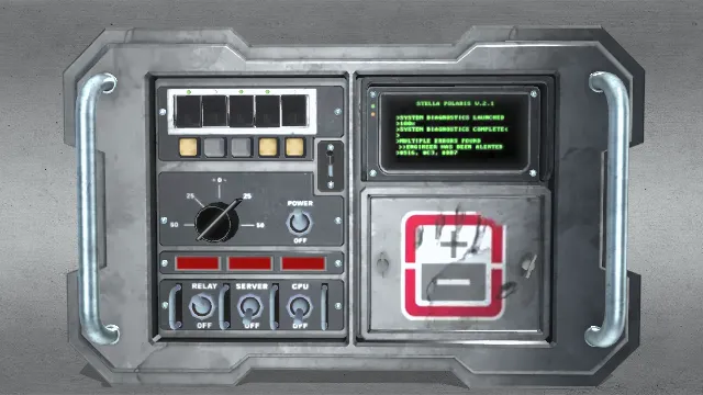 潜艇操作舱墙式控制面板的3D模型