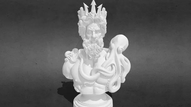 历史 西方 神话 海神 海王 波塞冬 海神章鱼胸像 stl.stl