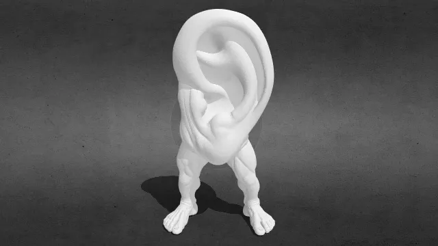 超现实耳朵形生物stl.stl