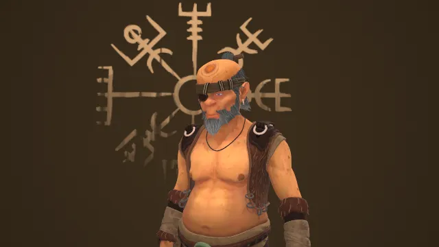 矮人动画游戏男性角色人物半身像模型