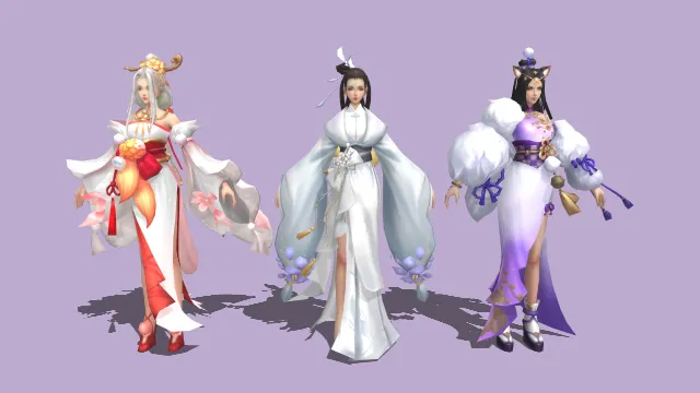 古风仙侠  红白锦鲤少女  渐变长裙  中式混搭