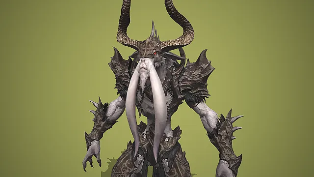 棘铠巨角魔羚  巨角魔羚模型  统领魔物  游戏模型  怪物模型