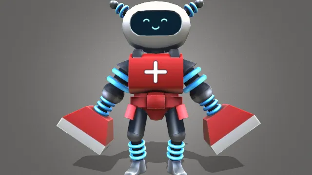 未来科幻科学技术磁力机器人动画