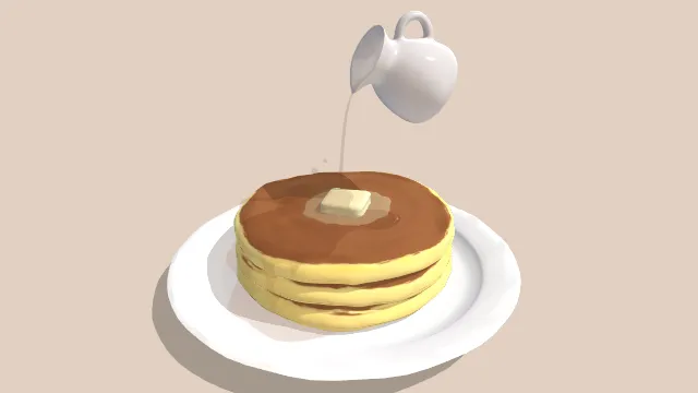 堆在一起的铜锣烧最上面有甜点浇有料汁