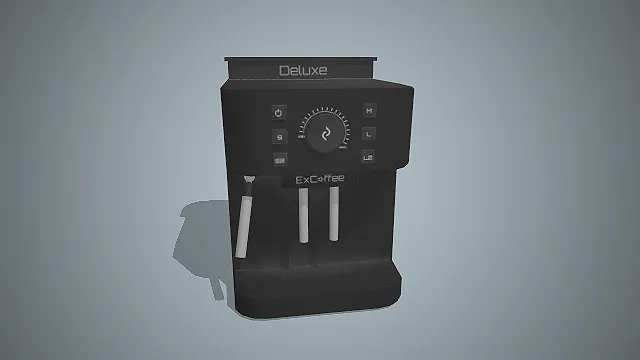 家用意式机  厨房电器模型  双出水嘴  旋转调节旋钮