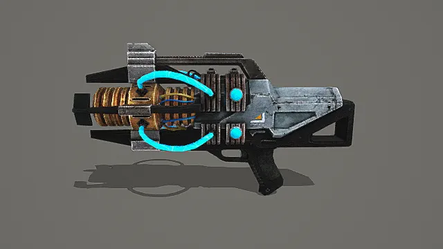 废土科幻风拼接能量炮3D模型