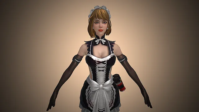 女仆装  3D 女性角色  蕾丝装饰  短裙