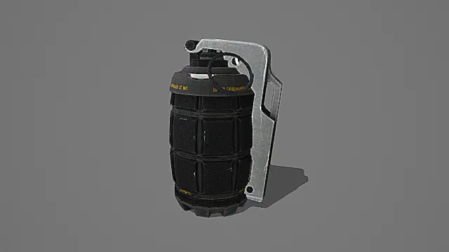 战术高威力风标识式破片手榴弹3D模型