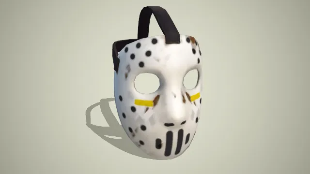 白色面具黑点装饰三条绳子固定