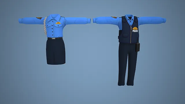 警服模型  男女款情侣  警用装备  制服设计