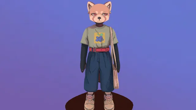 卡通风格化三维狐狸角色