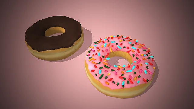 一套甜美治愈风格的甜甜圈3D模型