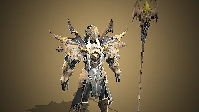 金棘魔纹战巫  邪术风战巫  长杖角色  神秘威严战巫建模  游戏模型